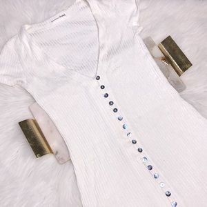 REFORMATION RYDER RIBBED MINI DRESS